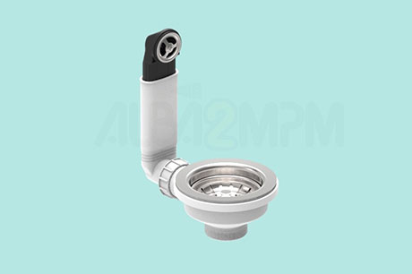 3-1/2” waste bowl with rigid round overflow oval section