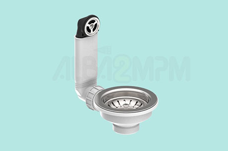 3-1/2” waste bowl with rigid round overflow oval section