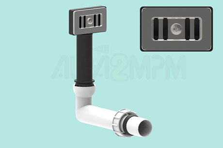 Rectangular overflow circular section with articulated joint and grille