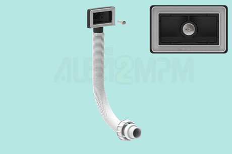 Rectangular overflow circular section for corrugated flexible tubing