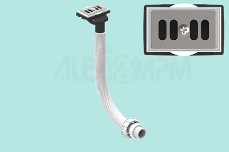 Horizontal rectangular overflow circular sectionfor corrugated flexible tubing with grille