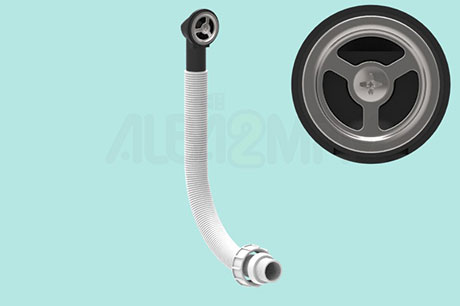 Round overflow circular section for corrugated flexible tubing and grille 