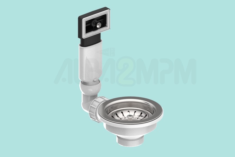 3-1/2” waste bowl with rectangular overflow oval section with articulated joint