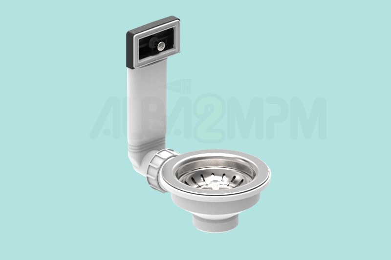 3-1/2” waste bowl with rigid rectangular overflow oval section 