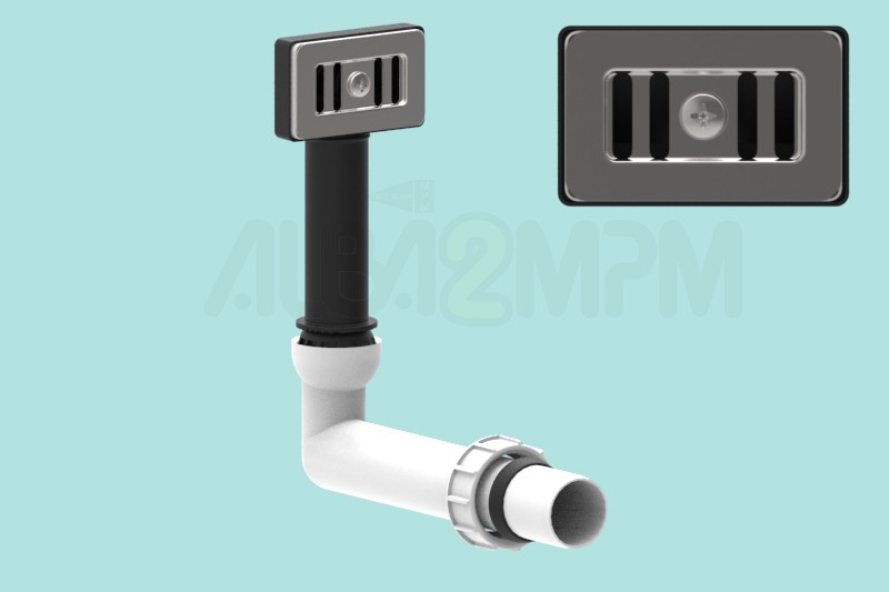 Rectangular overflow circular section with articulated joint and grille