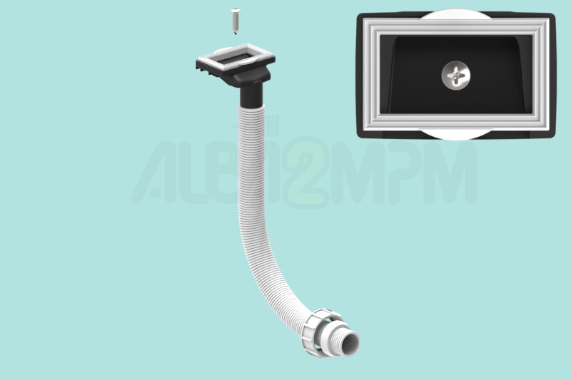 Horizontal rectangular overflow circular sectionfor corrugated flexible tubing